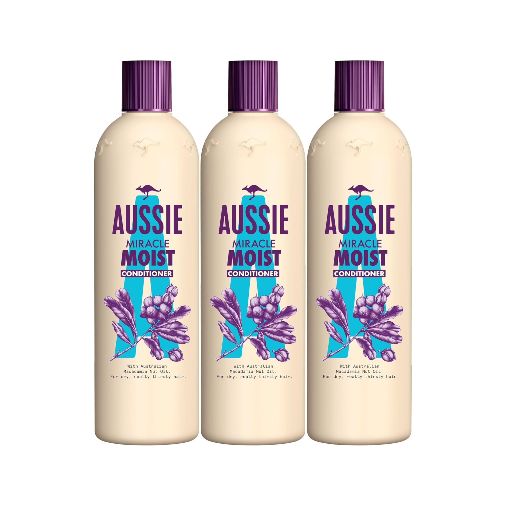 3 x Aussie Miracle Moist Conditioner 490ml