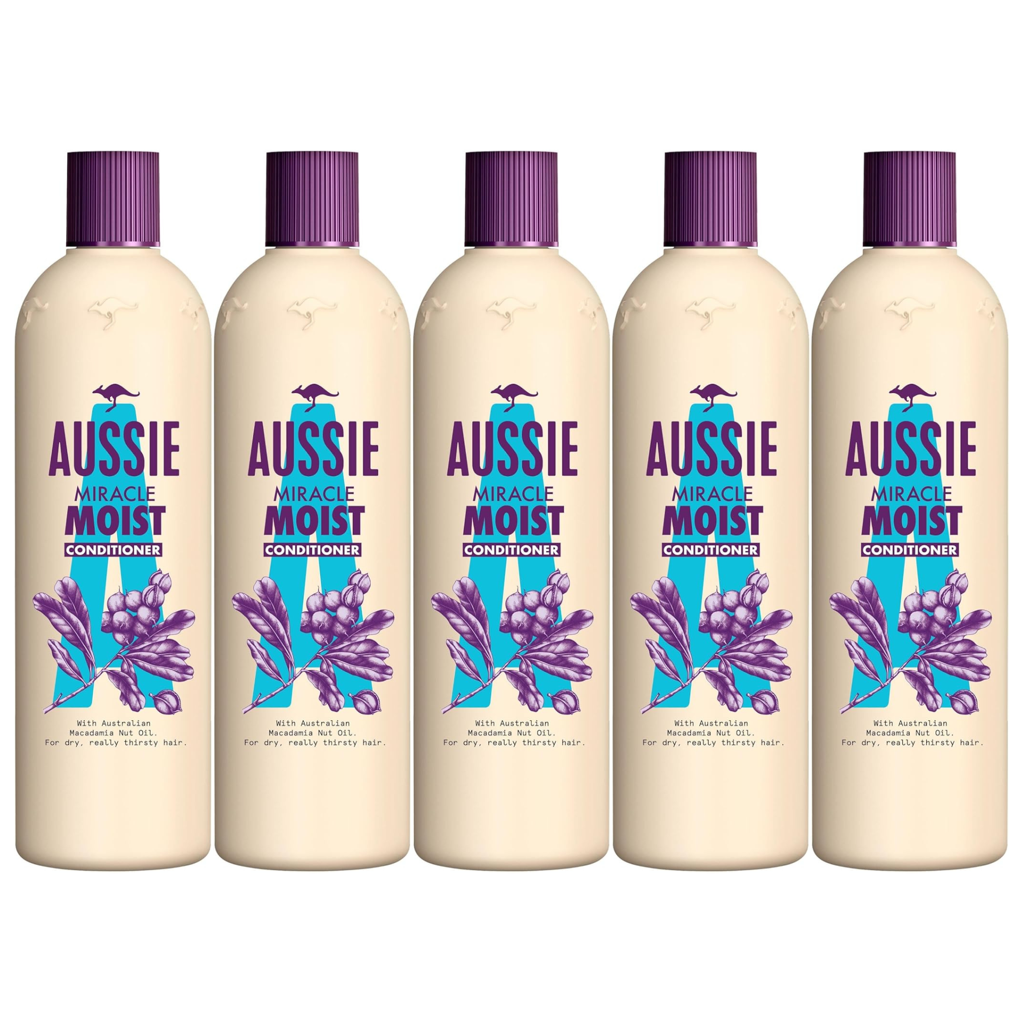 5 x Aussie Miracle Moist Conditioner 490ml