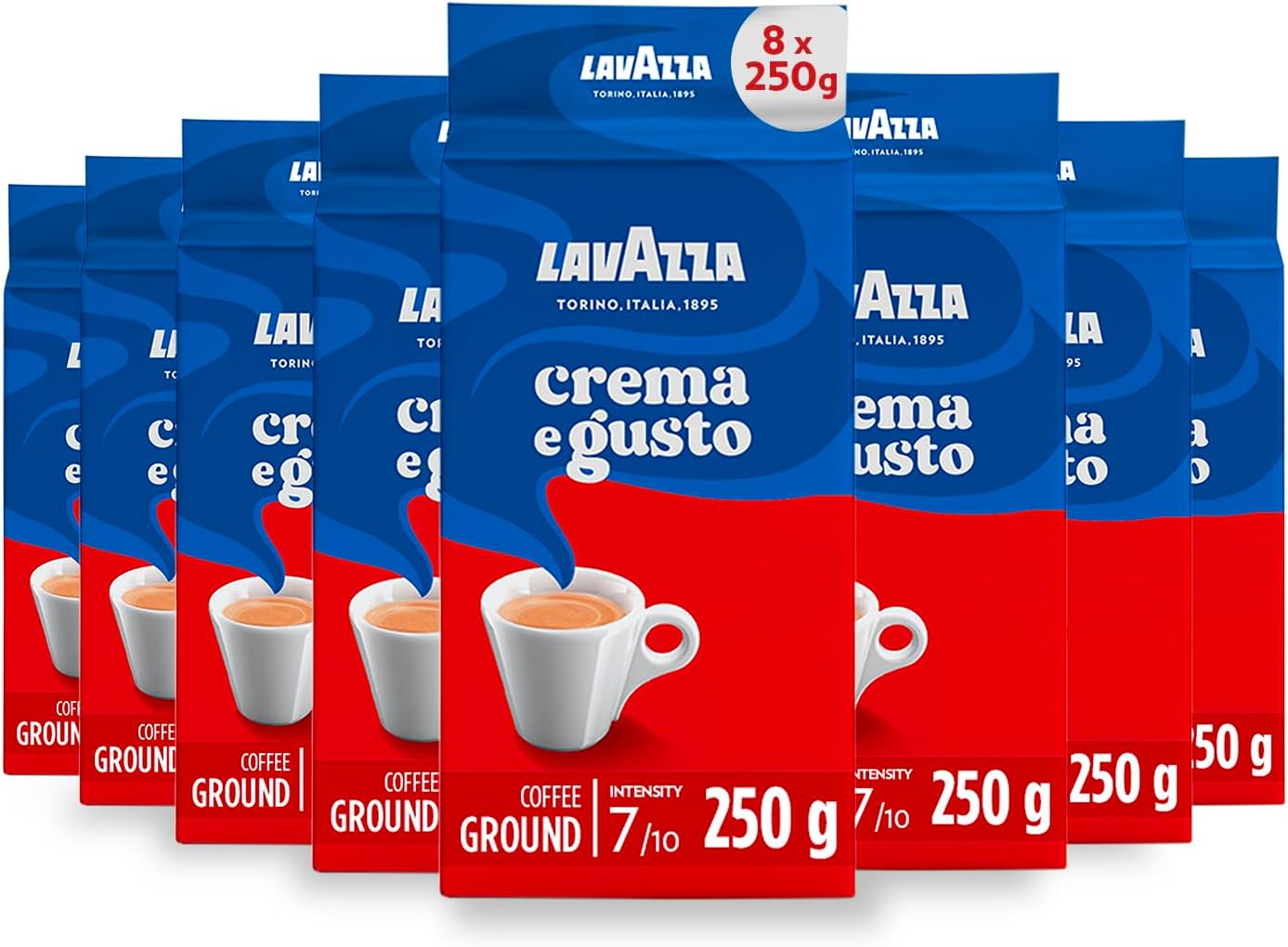 Lavazza Crema E Gusto Classico Ground Coffee - 8 Packs of 250g