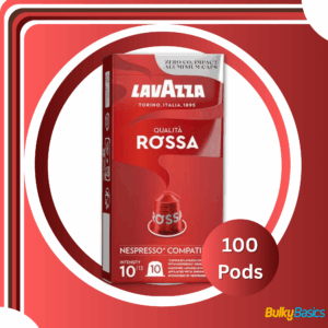 Lavazza, Qualità Rossa, 100 Aluminium Coffee Capsules Compatible with Nespresso Original Machines, Chocolate Notes, Arabica & Robusta, Intensity 10/13, Medium Roasting, 10 Packs