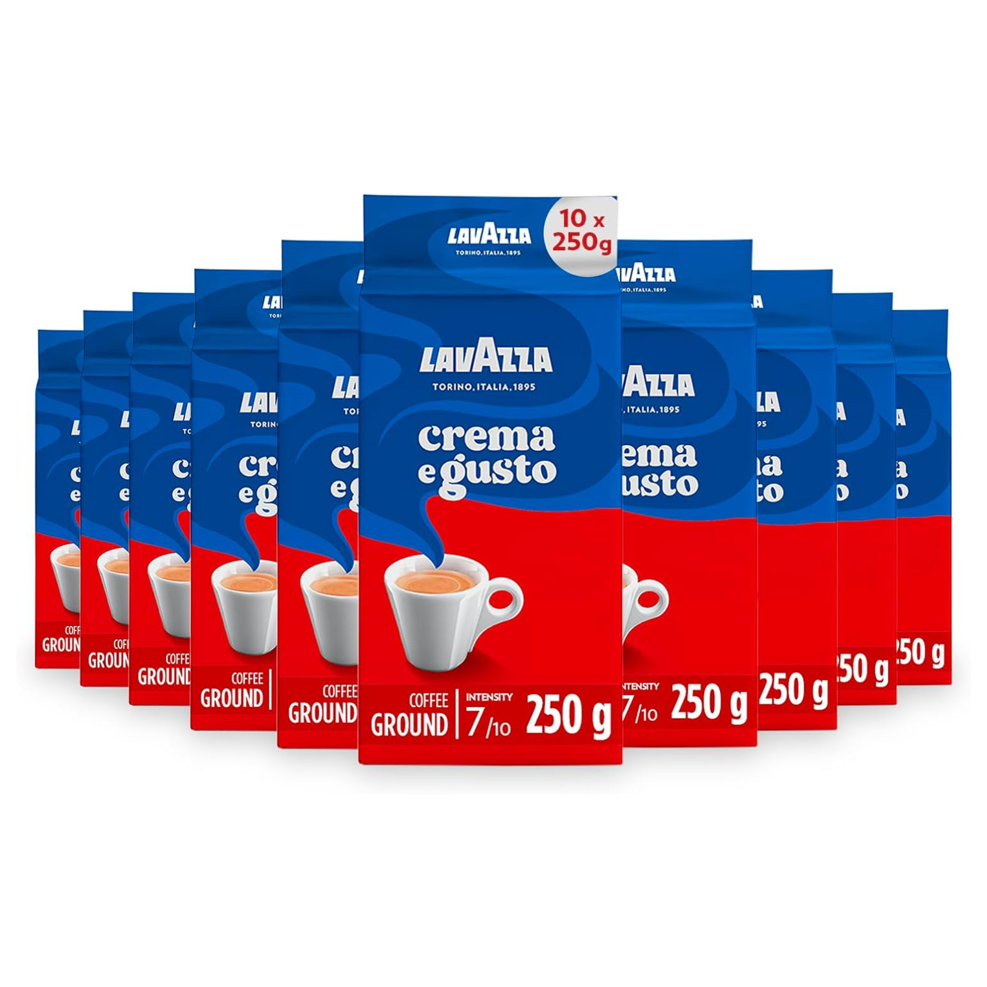 Lavazza Crema E Gusto Classico Ground Coffee - 10 Packs of 250g