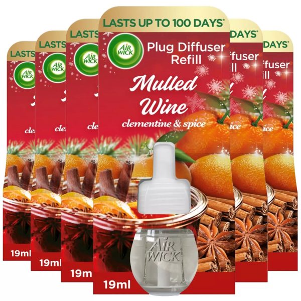 6 x 19ml Air Wick Mulled Wine Clementine & Spice Electrical Plug In Refill