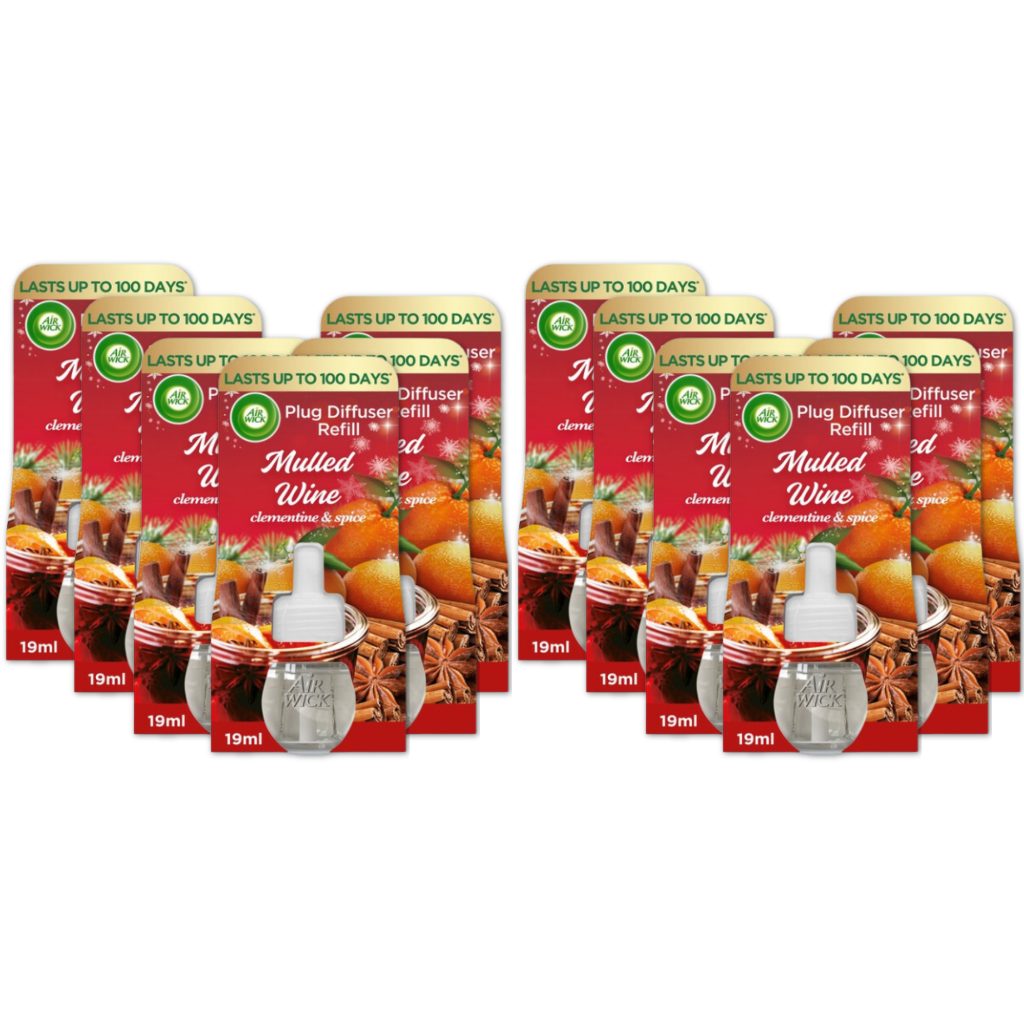 12 x 19ml Air Wick Mulled Wine Clementine & Spice Electrical Plug In Refill