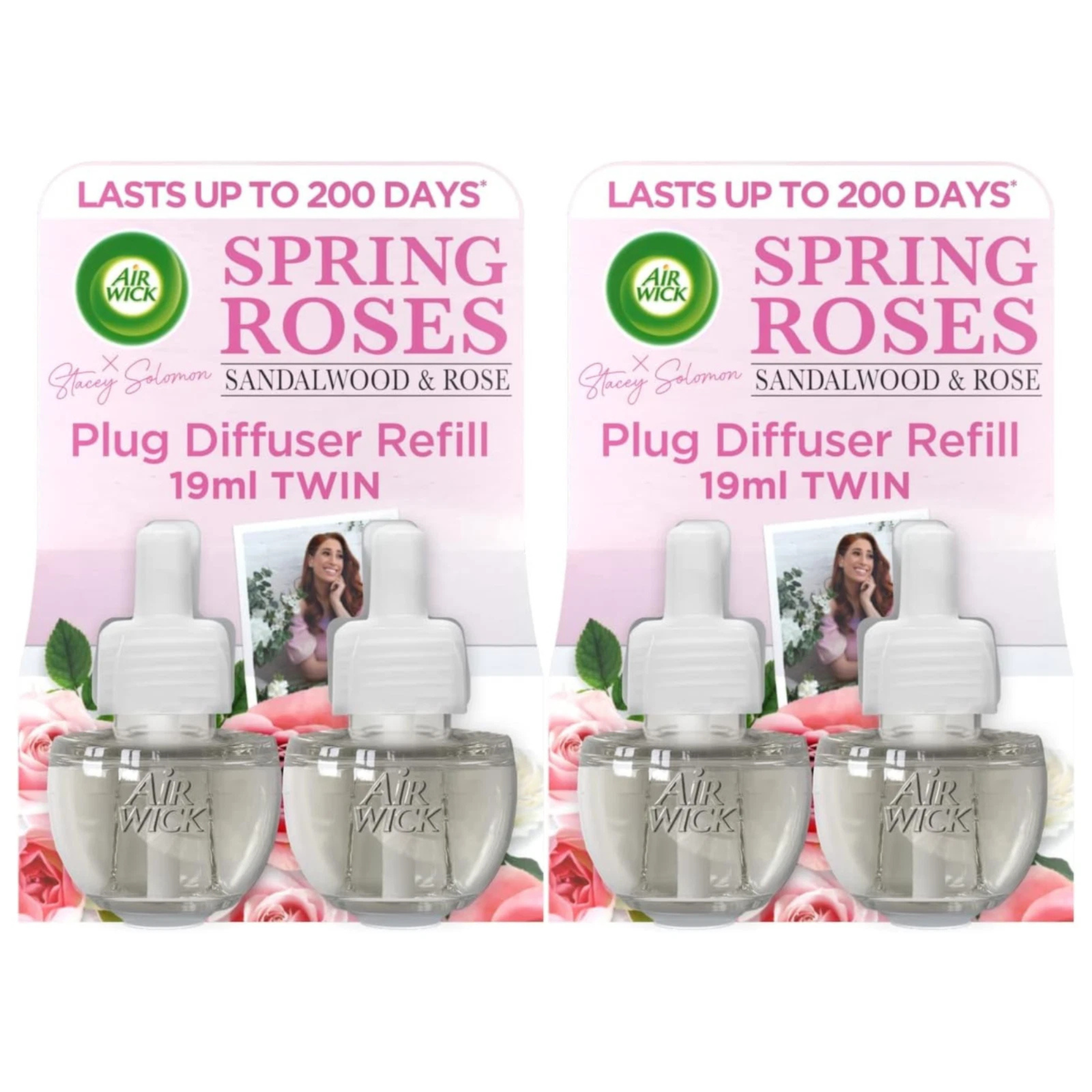 Air Wick Spring Roses Air Freshener Plug In Refills - 2 TWIN PACKS