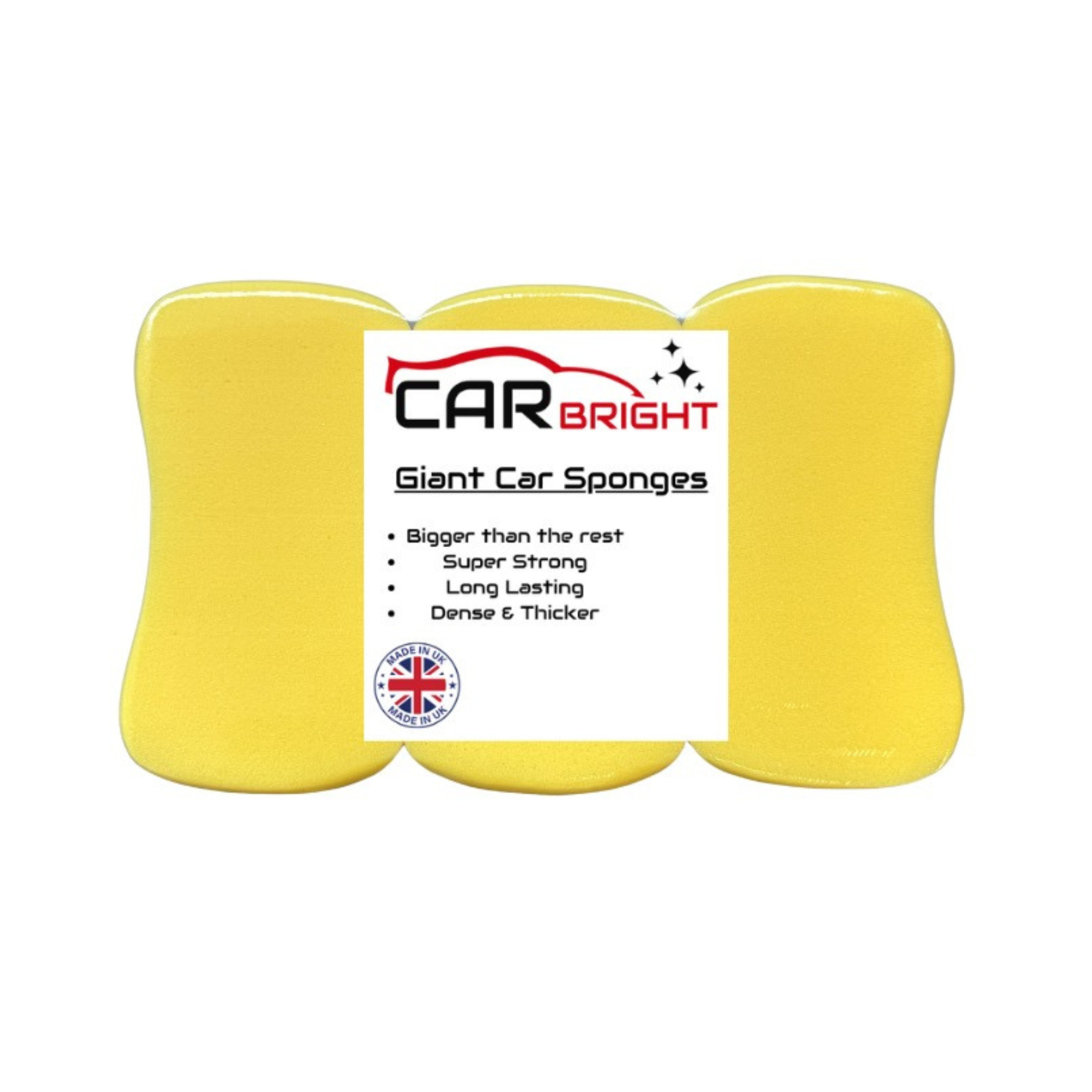 Car Bright Giant Car Wash Sponges - 3 Pack