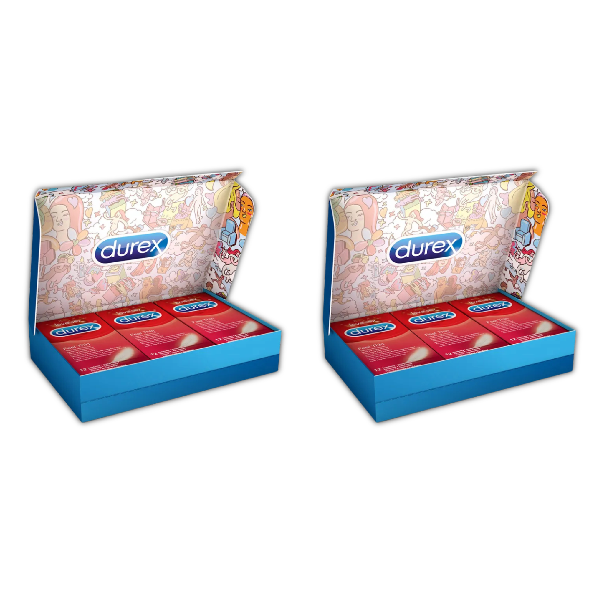Durex Feel Thin Condoms - Variations - 36 - 72 - 108 - 144 Total Condoms - 72