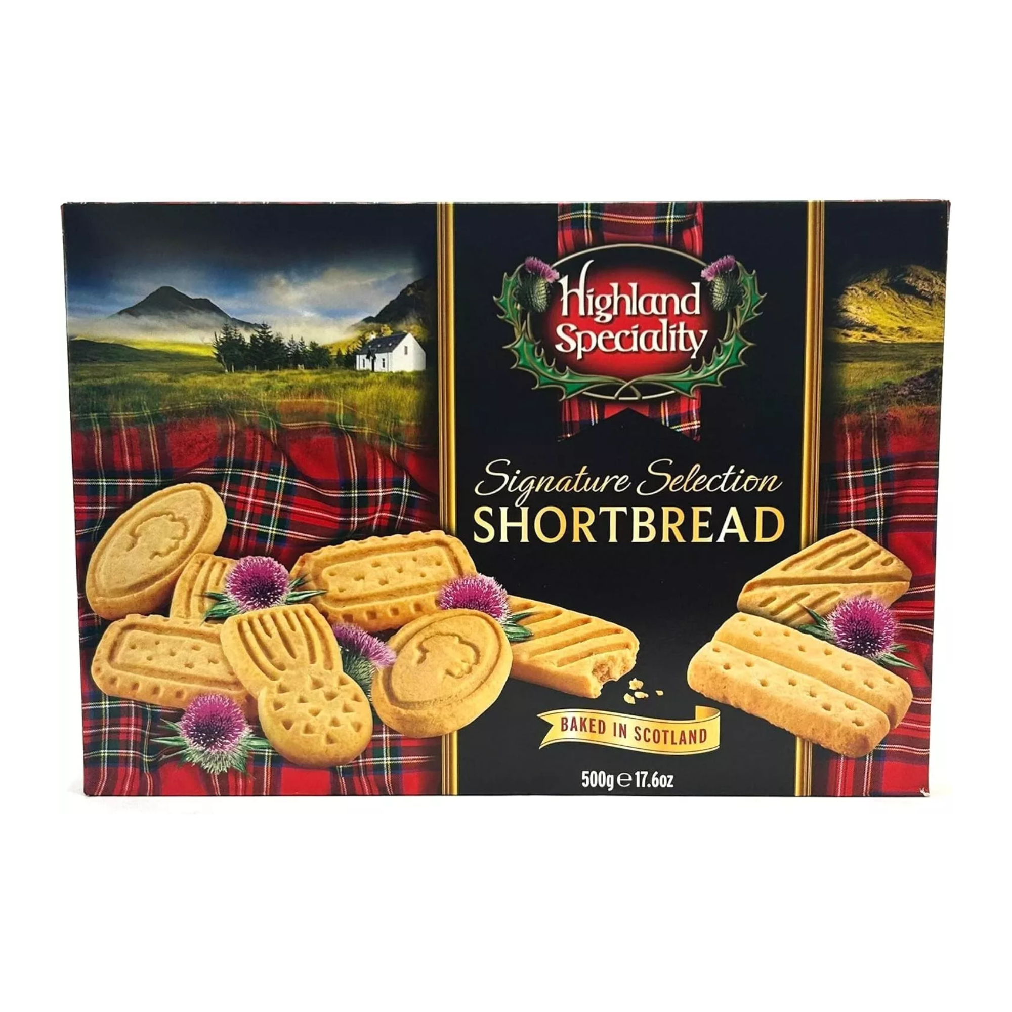 Highland Speciality Signature Shortbread Selection 500g - Luxury Scottish Shortbread - Traditional Christmas Biscuit Gift - Product of Scotland