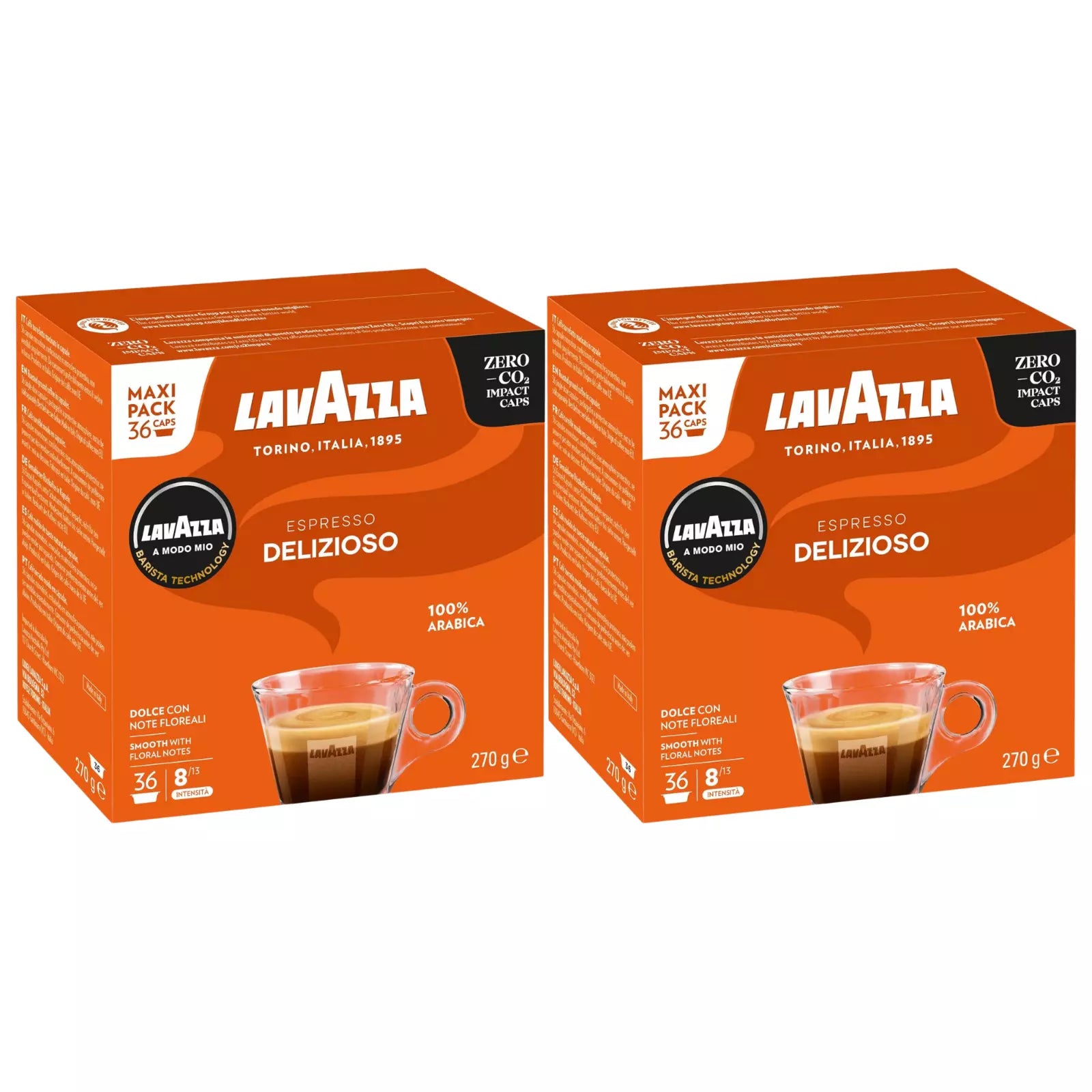 Lavazza, A Modo Mio Delizioso, Coffee Pods Espresso , 100% Arabica, 72 capsules