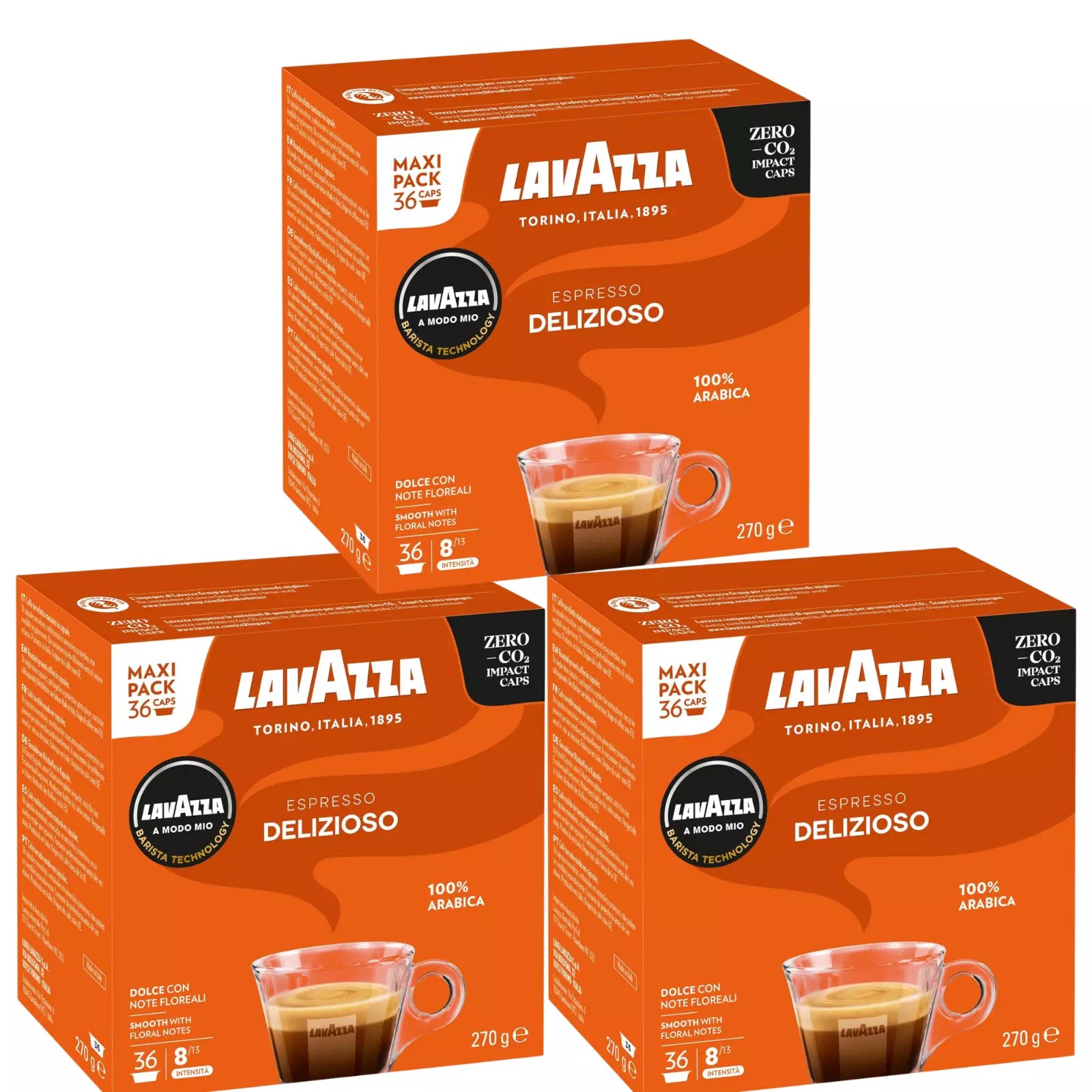 Lavazza, A Modo Mio Delizioso, Coffee Pods Espresso , 100% Arabica, 108 capsules