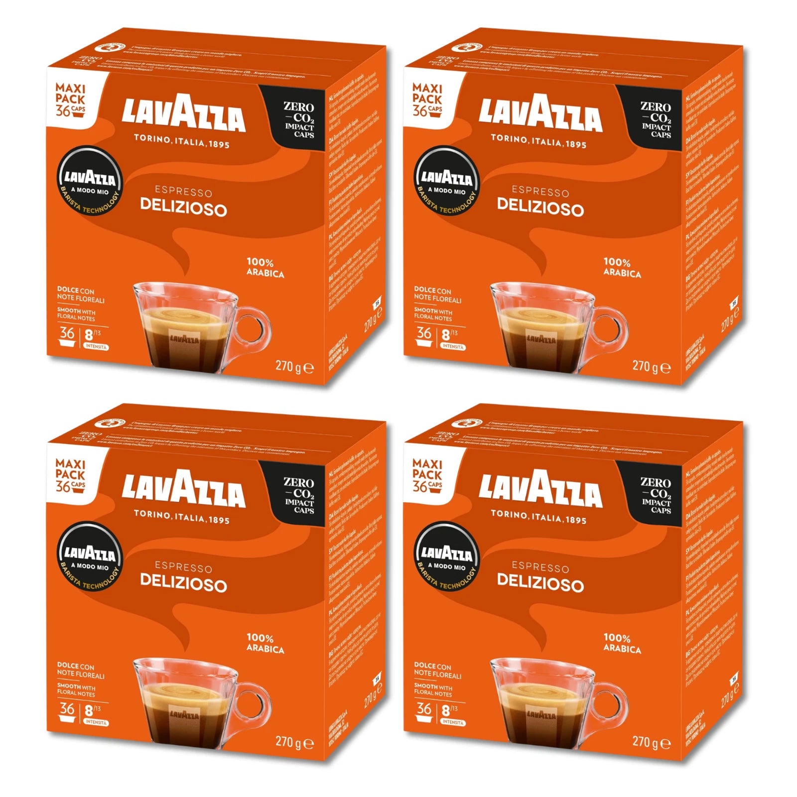 Lavazza, A Modo Mio Delizioso, Coffee Pods Espresso , 100% Arabica, 144 capsules