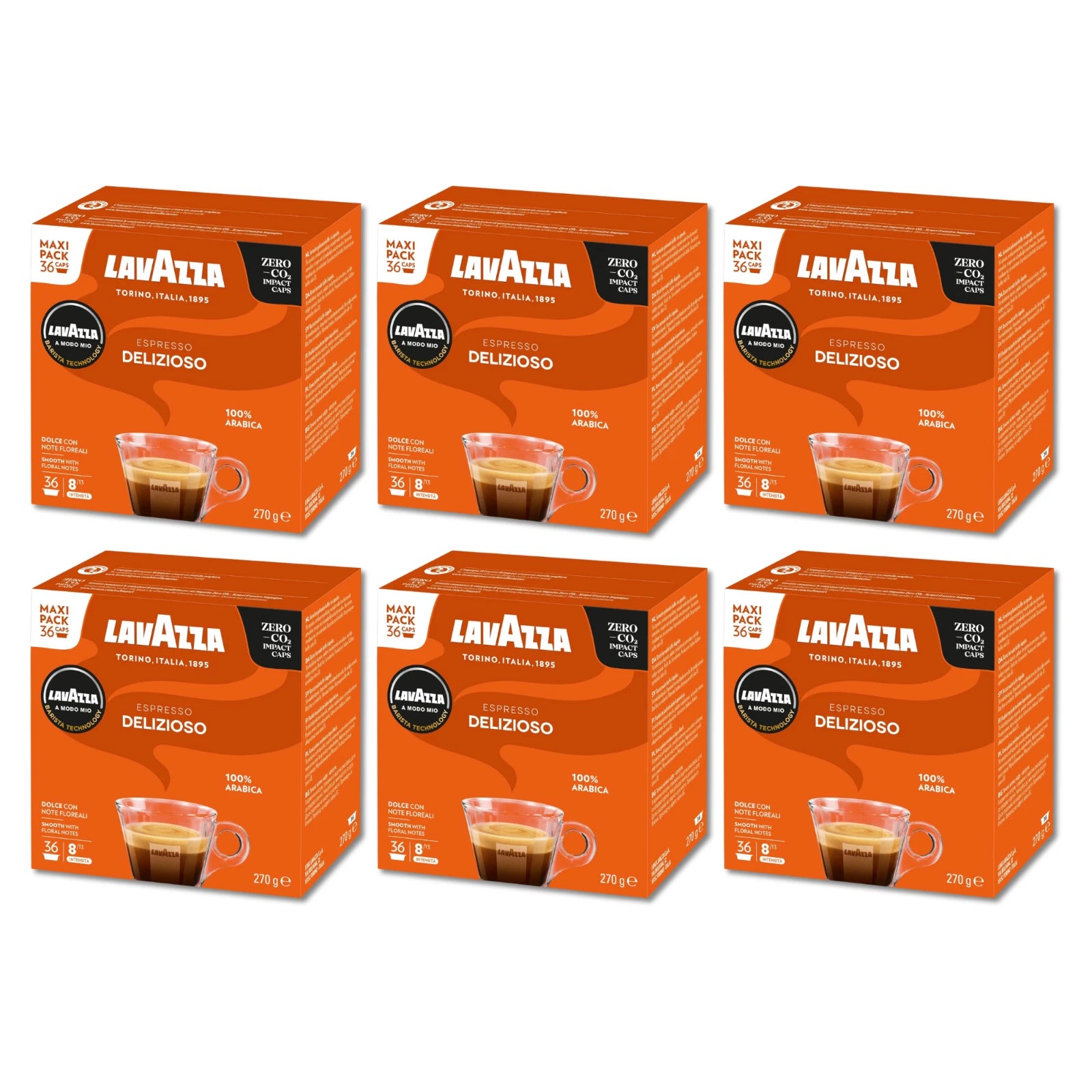Lavazza, A Modo Mio Delizioso, Coffee Pods Espresso , 100% Arabica, 216 capsules