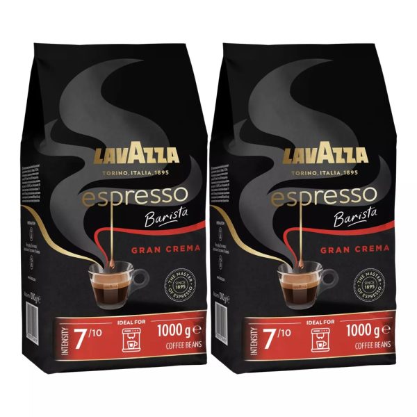 Lavazza Barista Gran Crema, Arabica and Robusta Drum Roast Coffee Beans, Pack of 2kg