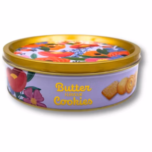 Luxury Butter Flavour Cookies Gift Tin (340g) - Decorative Floral Biscuit Tin