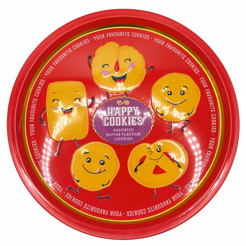 Luxury Butter Flavour Cookies Gift Tin (340g) - Decorative Happy Biscuit Tin - Image 2
