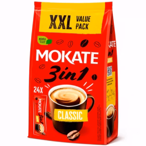 MOKATE 3-in-1 Classic Instant Coffee with Sugar Sachets XXL Pack - (24 Sachets)