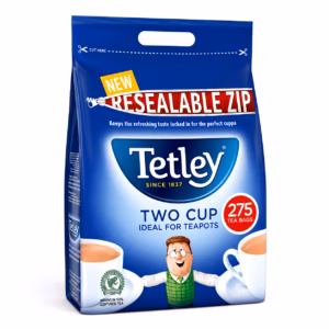 Tetley Two Cup Strong Tea Bags Resealable Mega Pack (275 Tea Bags)