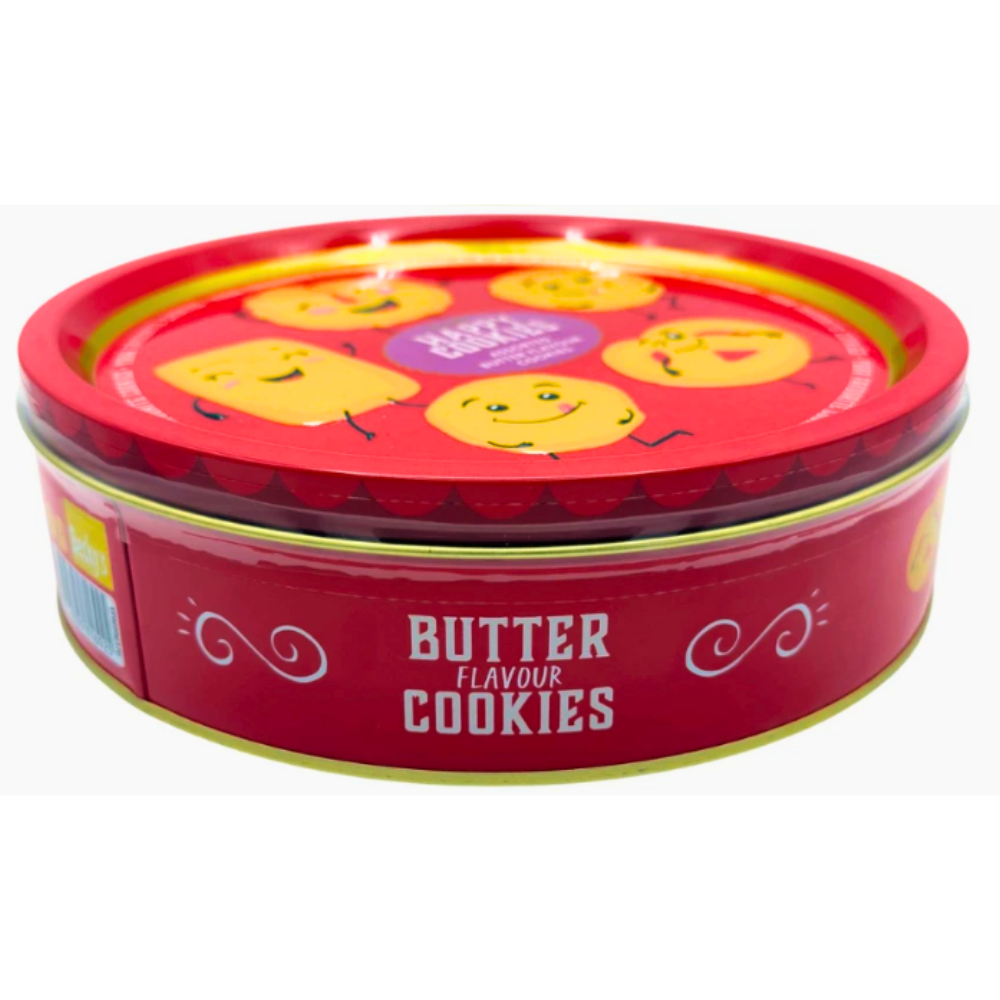 Luxury Butter Flavour Cookies Gift Tin (340g) - Decorative Happy Biscuit Tin