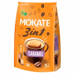 MOKATE 3in1 Caramel with Sugar Instant Coffee Sachets - (10 Sachets)
