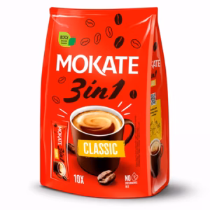 MOKATE 3in1 Classic Instant Coffee Sachets with Sugar - (10 Sachets)