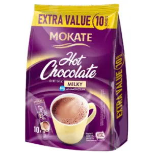 Mokate Milky Instant Hot Chocolate Bag - (10 Sachets)