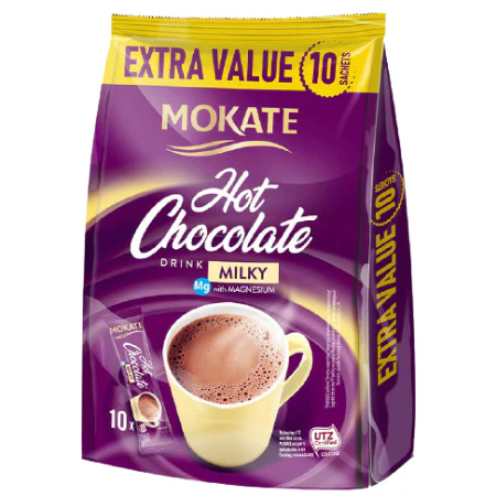 Mokate Milky Instant Hot Chocolate Bag - (10 Sachets)