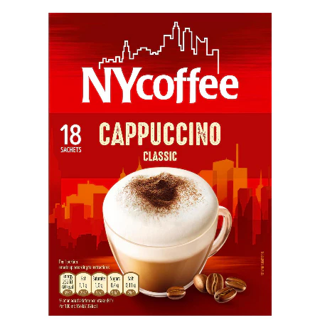 NY Coffee Instant Cappuccino Sachets - 18 Sachets
