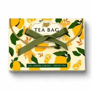 Lemon Ginger Green Tea Gift Handbag - 10 Individually Wrapped Tea Bags