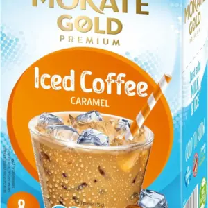 MOKATE GOLD Premium Caramel Iced Instant Coffee Sachets - (8 Sachets)